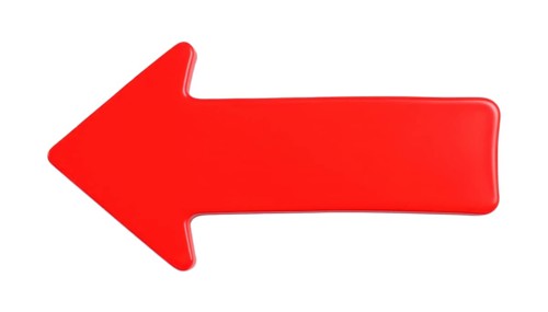 A vibrant red arrow pointing left on a clean white background. This graphic is ideal for