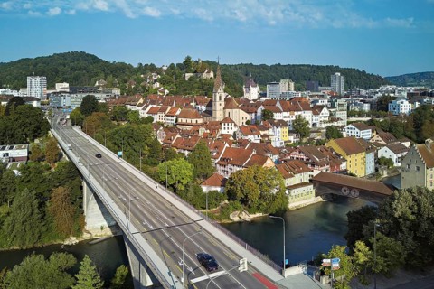 View of the old town with the parish church of Maria Himmelfahrt, in the foreground the high
