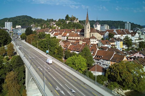 View of the old town with the parish church of Maria Himmelfahrt, in the foreground the high