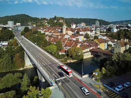 View of the old town with the parish church of Maria Himmelfahrt, in the foreground the high