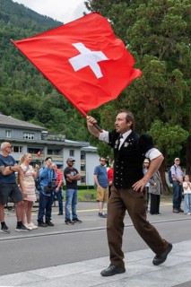 National Day flag wavers, Interlaken, Switzerland