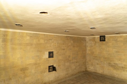 Gas chamber at the Dachau Concentration Camp Memorial, Bavaria, Germany