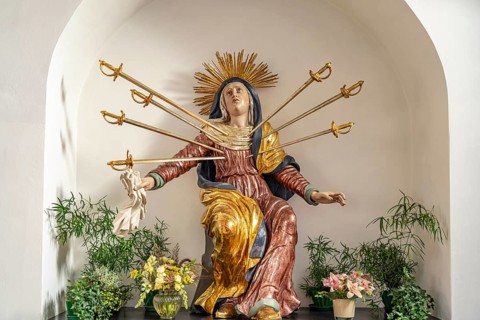 Mater dolorosa in the parish church of St Jakob in Dachau, Bavaria, Germany