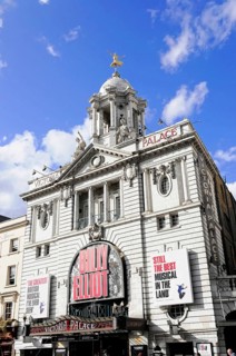 London, England, Great Britain, Europe, Classic theatre building with eye-catching lettering and