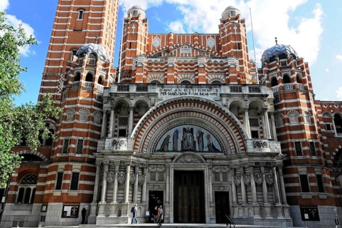 Partial view of Westminster Cathedral, London, England, Great Britain, Europe, Magnificent Gothic