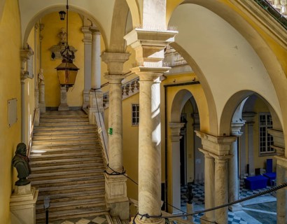 Scenery inside the University of Genoa, the capital of the italian region of Liguria