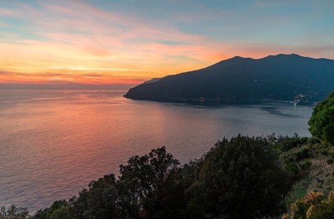 Evening scenery around Moneglia, a comune (municipality) in the Metropolitan City of Genoa in the