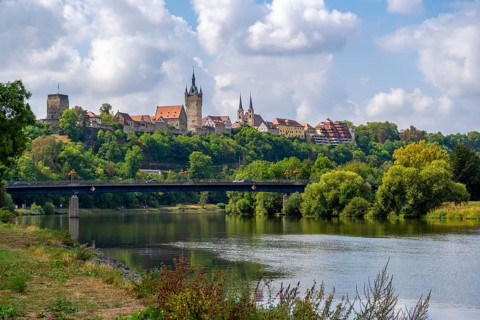 Skyline of Bad Wimpfen, a historic spa town in the district of Heilbronn in the Baden-Wuerttemberg