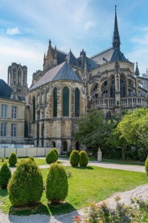 Impression around Reims Cathedral in Reims, the most populous city in the French department of
