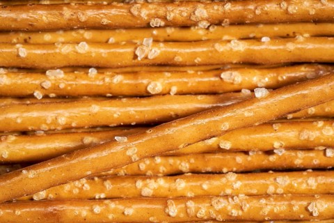 Closeup of some salt sticks in light back