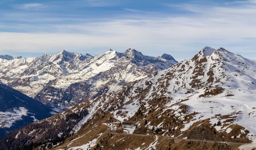 Alpine scenery around the Jaufen Pass in South Tyrol in Italy
