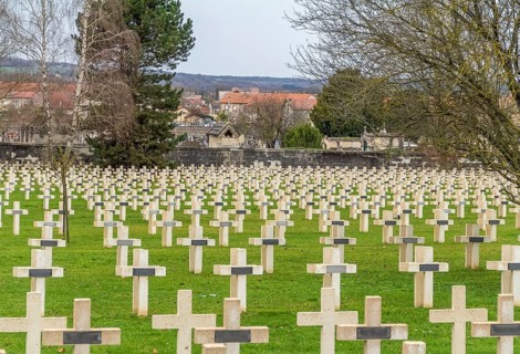 Impression around the military cemetery in Verdun, a large city in the Meuse department in Grand