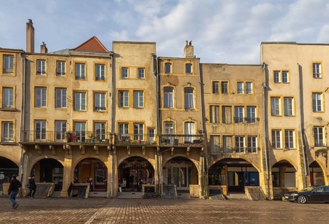 Impression around Place Saint-Louis in Metz, the capital city in the Lorraine region of France