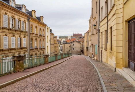 Impression of a city named Metz, located in the Lorraine region in France at winter time