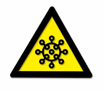 Black and yellow danger sign showing a falling person