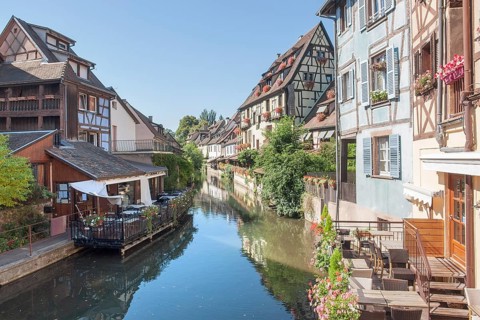 Part of the old town in Colmar, Alsace, France, named little Venice