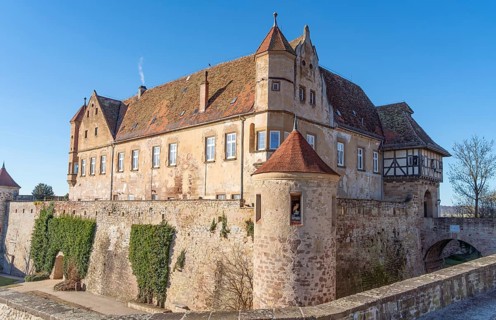 Scenery around Stettenfels Castle, a medieval castle above Untergruppenbach near Heilbronn in