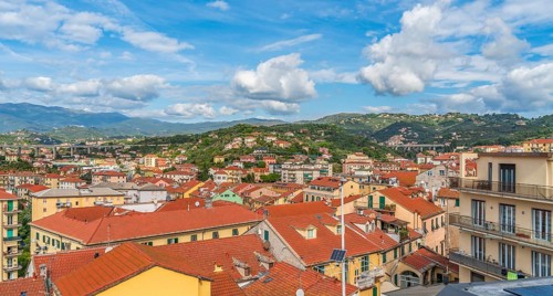 Scenery around Porto Maurizio in Oneglia, a former town in northern Italy on the Ligurian coast, in