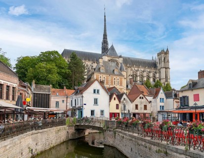 Impression of Amiens, a city and commune in northern France. It is the capital of the Somme