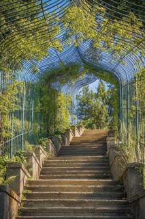 Rose staircase at Babelsberg Palace, Potsdam, Brandenburg, Germany