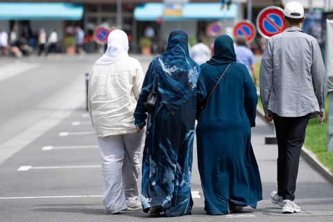 Women with headscarves, Interlaken, Switzerland