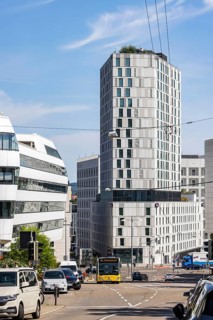 Architecture in Stuttgart. Modern office building in the Europaviertel and Türlenstrasse area.