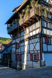 Hoher Wil, half-timbered house, Aachgasse, Little Venice, Blaubeuren, Swabian Alb,