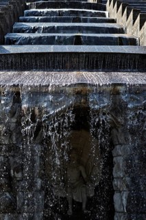 Water features with the Great Cascades at the Neptune Basin in Bergpark Wilhelmshöhe, UNESCO World