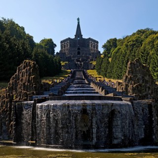 Hercules Building, Neptune Basin and Great Cascades at the trick fountains, Bergpark Wilhelmshöhe,