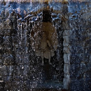 Water features at the Neptune Basin with a view of Neptune in Bergpark Wilhelmshöhe, UNESCO World