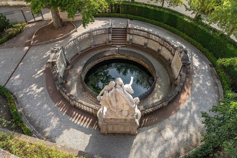 The source of the Danube in Donaueschingen, Baden-Württemberg, Germany