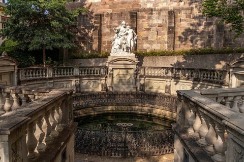 The source of the Danube in Donaueschingen, Baden-Württemberg, Germany