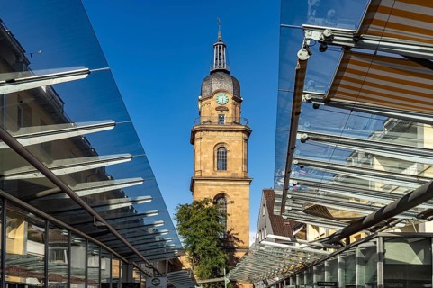 The harbour market tower in Heilbronn, Baden-Württemberg, Germany