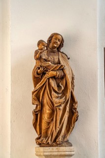 Madonna in the interior of St John's Catholic Church in Donaueschingen, Baden-Württemberg, Germany