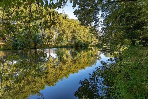 The Neckar in Heilbronn, Baden-Württemberg, Germany