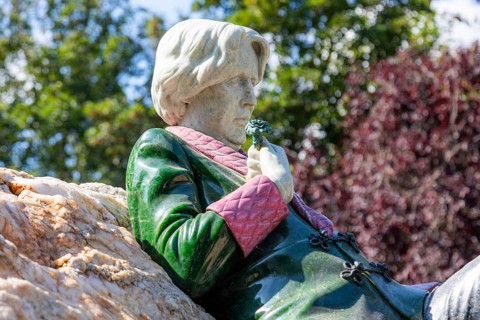 Oscar Wilde, Irish writer and poet, memorial, Merrion Square Park, Dublin, Ireland