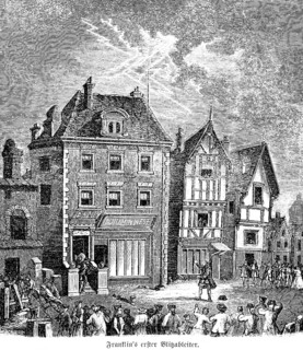 Fraklin's first lightning rod, American scientist Benjamin Franklin (1706-1790) inventor of the
