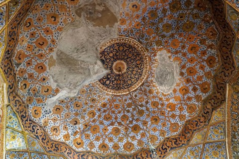 Mausoleum of Itimat-ud-Daula, Tomb, Agra, Uttar Pradesh, India, Asia, Artistic ceiling mosaic with