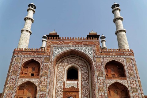 Mausoleum of Itimat-ud-Daula, Tomb, Agra, Uttar Pradesh, India, Asia, Large facade of a mausoleum