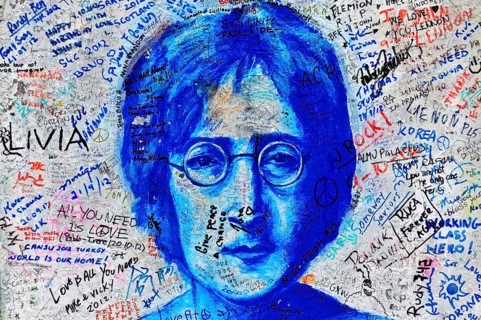 John Lennon Wall, Graffiti, Prague, Czech Republic, Europe, Colourful graffiti by John Lennon