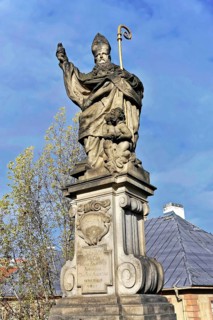 Statue on Charles Bridge, Old Town, UNESCO World Heritage Site, Prague, Czech Republic, Europe,