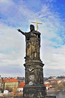 Statue on Charles Bridge, Old Town, UNESCO World Heritage Site, Prague, Czech Republic, Europe,