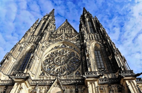 St Vitus Cathedral, Hradcany, Prague, Czech Republic, Europe, Impressive Gothic cathedral with