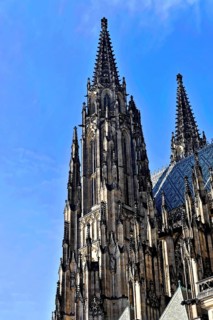 St Vitus or St Vitus Cathedral, Hradcany, Prague, Czech Republic, Europe, Detailed Gothic church