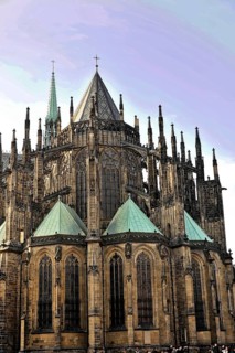 St Vitus or St Vitus Cathedral, Hradcany, Prague, Czech Republic, Europe, Gothic cathedral with