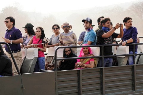 Ranthambhore Tiger Reserve, Sawai Madhopur, Kota, Rajasthan, North India, Asia, Group of people on