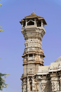 Kota, Rajasthan, North India, Asia, Ancient stone tower structures with detailed stonework in