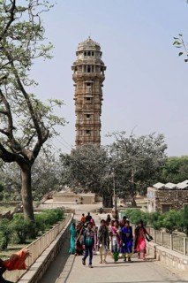 Kota, Rajasthan, North India, Asia, Great Watchtower, People walking on a path under trees, India