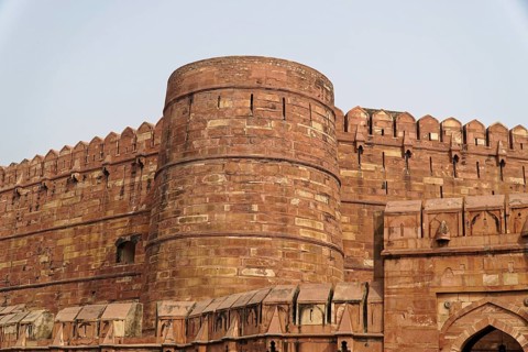 Red Fort, Agra, Uttar Pradesh, India, Defence wall of a historic brick fortress, Jodhpur,