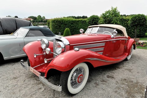 Mercedes-Benz 540K special roadster, built in 1938, classic car, red Mercedes vintage car in